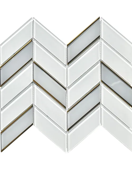 GA31 White & Grey (Gold Glazed) Glass Mosaic